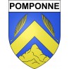 Pegatinas escudo de armas de Pomponne adhesivo de la etiqueta engomada