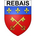 Pegatinas escudo de armas de Rebais adhesivo de la etiqueta engomada