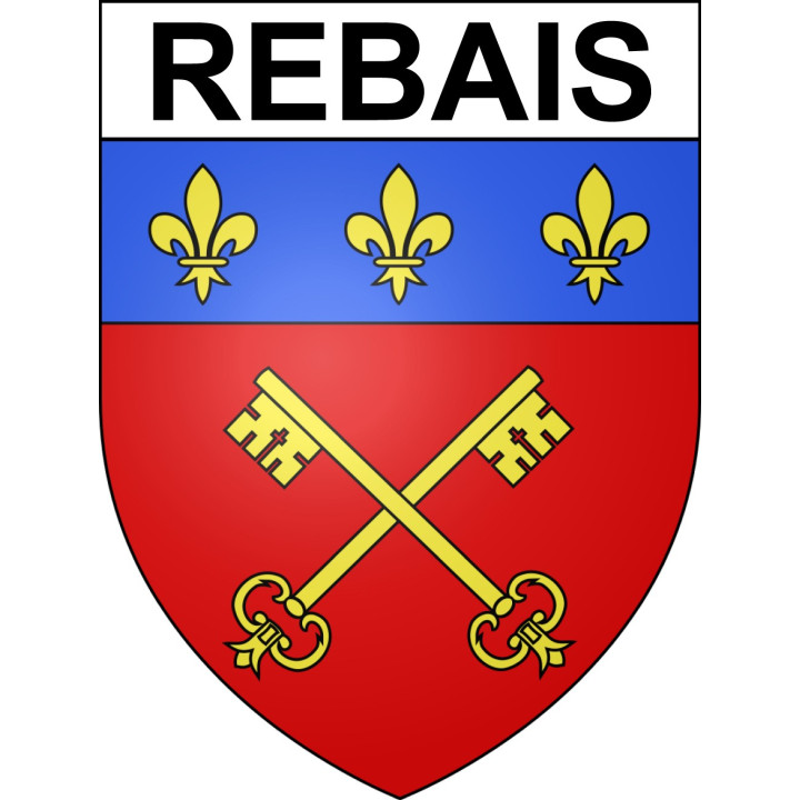 Rebais 77 ville sticker blason écusson autocollant adhésif
