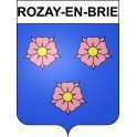 Pegatinas escudo de armas de Rozay-en-Brie adhesivo de la etiqueta engomada
