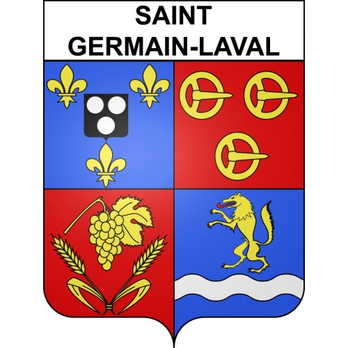 Stickers coat of arms Saint-Germain-Laval adhesive sticker