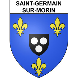 Pegatinas escudo de armas de Saint-Germain-sur-Morin adhesivo de la etiqueta engomada