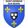 Pegatinas escudo de armas de Saint-Germain-sur-Morin adhesivo de la etiqueta engomada