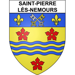 Saint-Pierre-lès-Nemours 77 ville sticker blason écusson autocollant adhésif