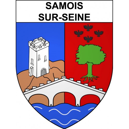 Samois-sur-Seine 77 ville sticker blason écusson autocollant adhésif