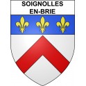 Pegatinas escudo de armas de Soignolles-en-Brie adhesivo de la etiqueta engomada