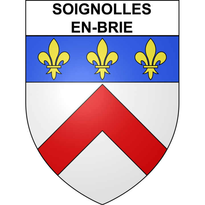 Pegatinas escudo de armas de Soignolles-en-Brie adhesivo de la etiqueta engomada