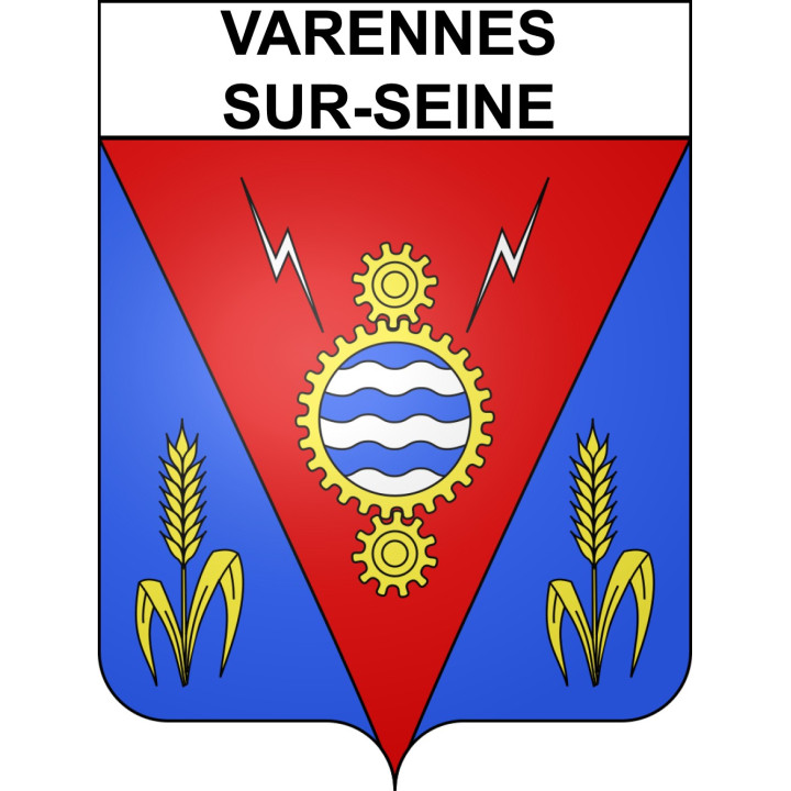 Pegatinas escudo de armas de Varennes-sur-Seine adhesivo de la etiqueta engomada
