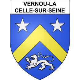 Pegatinas escudo de armas de Vernou-la-Celle-sur-Seine adhesivo de la etiqueta engomada