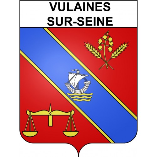 Vulaines-sur-Seine 77 ville sticker blason écusson autocollant adhésif