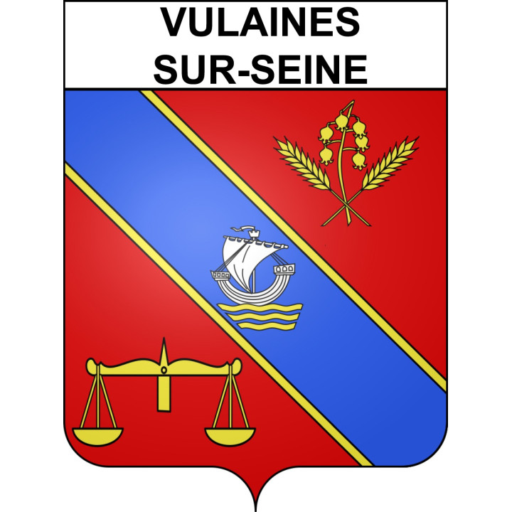 Pegatinas escudo de armas de Vulaines-sur-Seine adhesivo de la etiqueta engomada