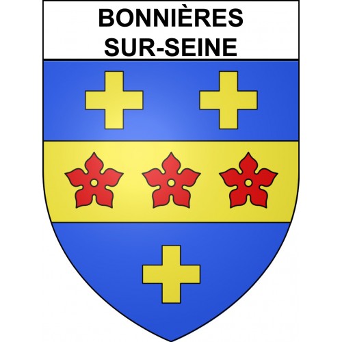 Bonnières-sur-Seine 78 ville sticker blason écusson autocollant adhésif