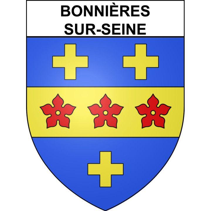 Bonnières-sur-Seine 78 ville sticker blason écusson autocollant adhésif