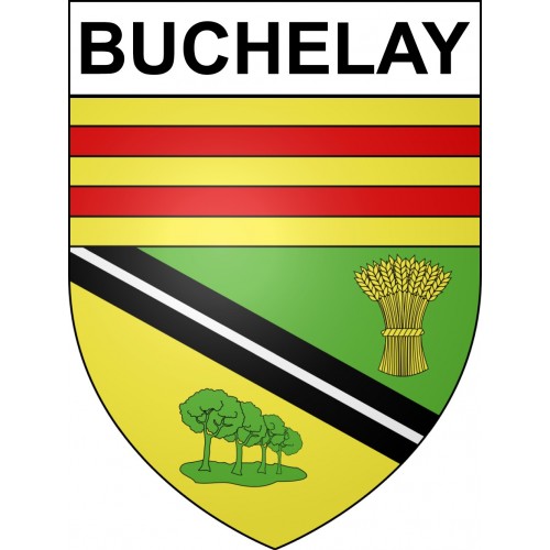 Pegatinas escudo de armas de Buchelay adhesivo de la etiqueta engomada