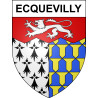 Pegatinas escudo de armas de Ecquevilly adhesivo de la etiqueta engomada
