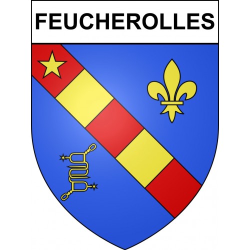 Feucherolles 78 ville sticker blason écusson autocollant adhésif