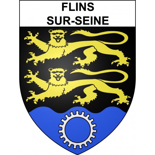 Pegatinas escudo de armas de Flins-sur-Seine adhesivo de la etiqueta engomada