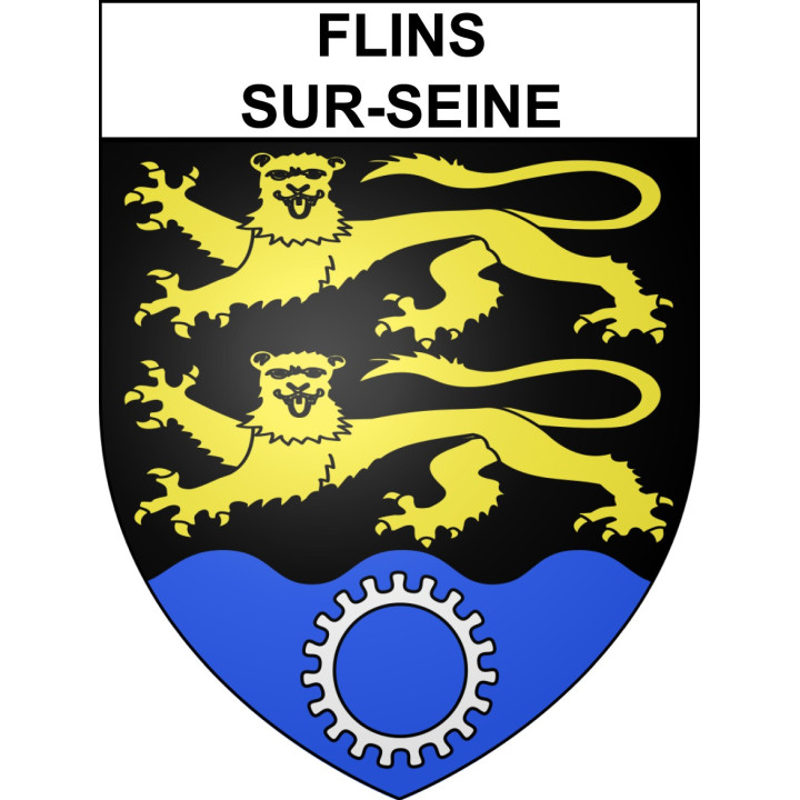 Flins-sur-Seine 78 ville sticker blason écusson autocollant adhésif