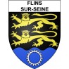 Flins-sur-Seine 78 ville sticker blason écusson autocollant adhésif