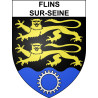 Pegatinas escudo de armas de Flins-sur-Seine adhesivo de la etiqueta engomada