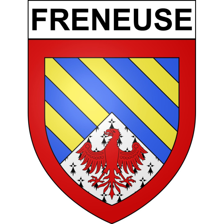Pegatinas escudo de armas de Freneuse adhesivo de la etiqueta engomada