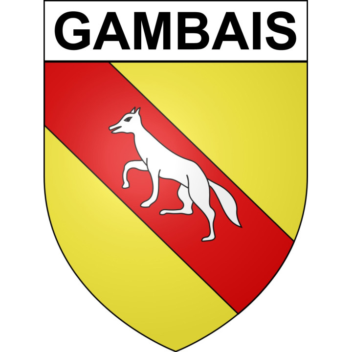Pegatinas escudo de armas de Gambais adhesivo de la etiqueta engomada