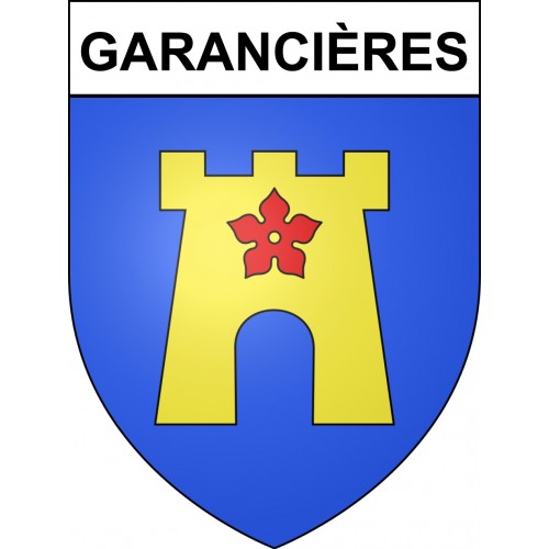 Pegatinas escudo de armas de Garancières adhesivo de la etiqueta engomada