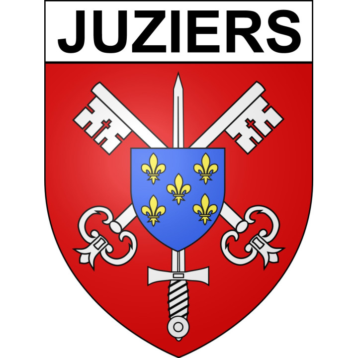 Pegatinas escudo de armas de Juziers adhesivo de la etiqueta engomada