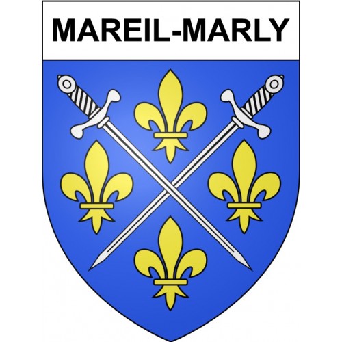 Pegatinas escudo de armas de Mareil-Marly adhesivo de la etiqueta engomada