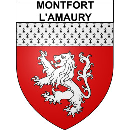 Pegatinas escudo de armas de Montfort-l'Amaury adhesivo de la etiqueta engomada