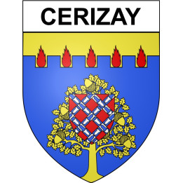 Pegatinas escudo de armas de Cerizay adhesivo de la etiqueta engomada