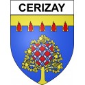 Pegatinas escudo de armas de Cerizay adhesivo de la etiqueta engomada