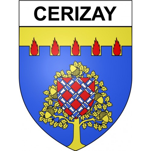 Cerizay 79 ville sticker blason écusson autocollant adhésif