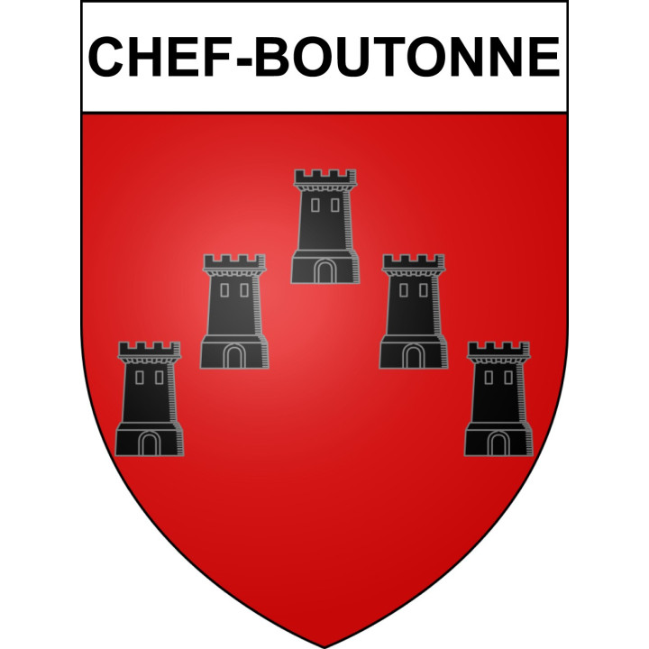 Pegatinas escudo de armas de Chef-Boutonne adhesivo de la etiqueta engomada