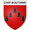 Pegatinas escudo de armas de Chef-Boutonne adhesivo de la etiqueta engomada