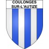 Pegatinas escudo de armas de Coulonges-sur-l'Autize adhesivo de la etiqueta engomada
