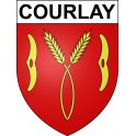 Pegatinas escudo de armas de Courlay adhesivo de la etiqueta engomada