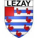 Pegatinas escudo de armas de Lezay adhesivo de la etiqueta engomada