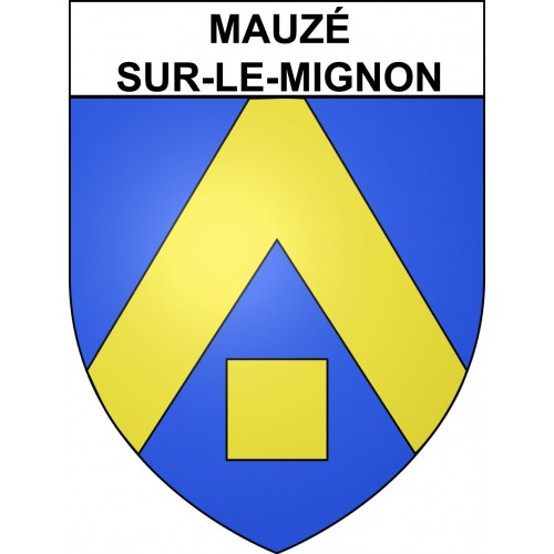 Pegatinas escudo de armas de Mauzé-sur-le-Mignon adhesivo de la etiqueta engomada