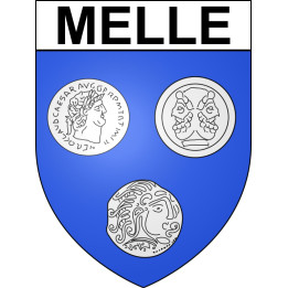 Pegatinas escudo de armas de Melle adhesivo de la etiqueta engomada
