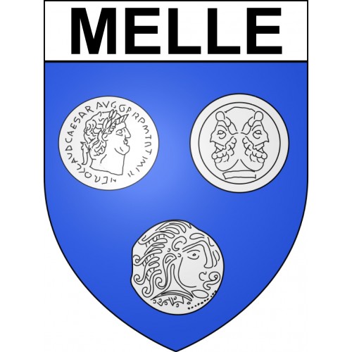 Melle 79 ville sticker blason écusson autocollant adhésif