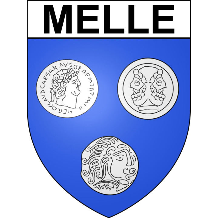 Pegatinas escudo de armas de Melle adhesivo de la etiqueta engomada