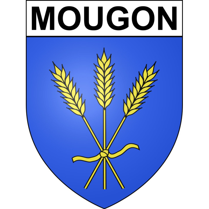 Pegatinas escudo de armas de Mougon adhesivo de la etiqueta engomada