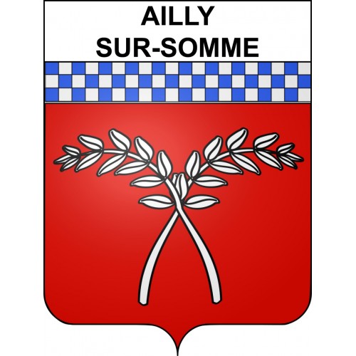 Pegatinas escudo de armas de Ailly-sur-Somme adhesivo de la etiqueta engomada