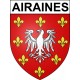 Pegatinas escudo de armas de Airaines adhesivo de la etiqueta engomada