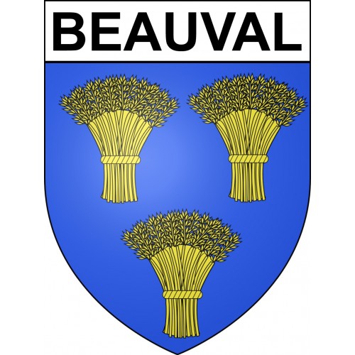 Pegatinas escudo de armas de Beauval adhesivo de la etiqueta engomada