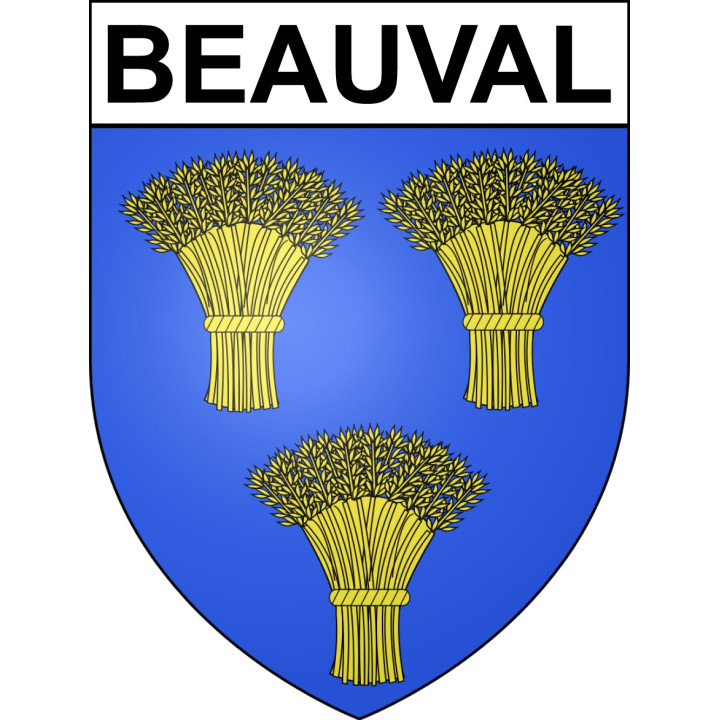 Pegatinas escudo de armas de Beauval adhesivo de la etiqueta engomada