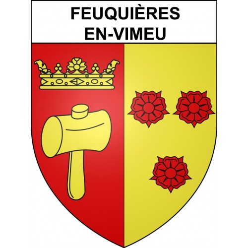 Feuquières-en-Vimeu 80 ville sticker blason écusson autocollant adhésif