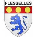Pegatinas escudo de armas de Flesselles adhesivo de la etiqueta engomada