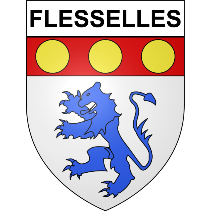 Pegatinas escudo de armas de Flesselles adhesivo de la etiqueta engomada